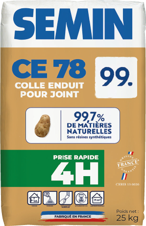 ENDUIT JOINT PLAQUE DE PLATRE CE78 4H 25 KG SEMIN